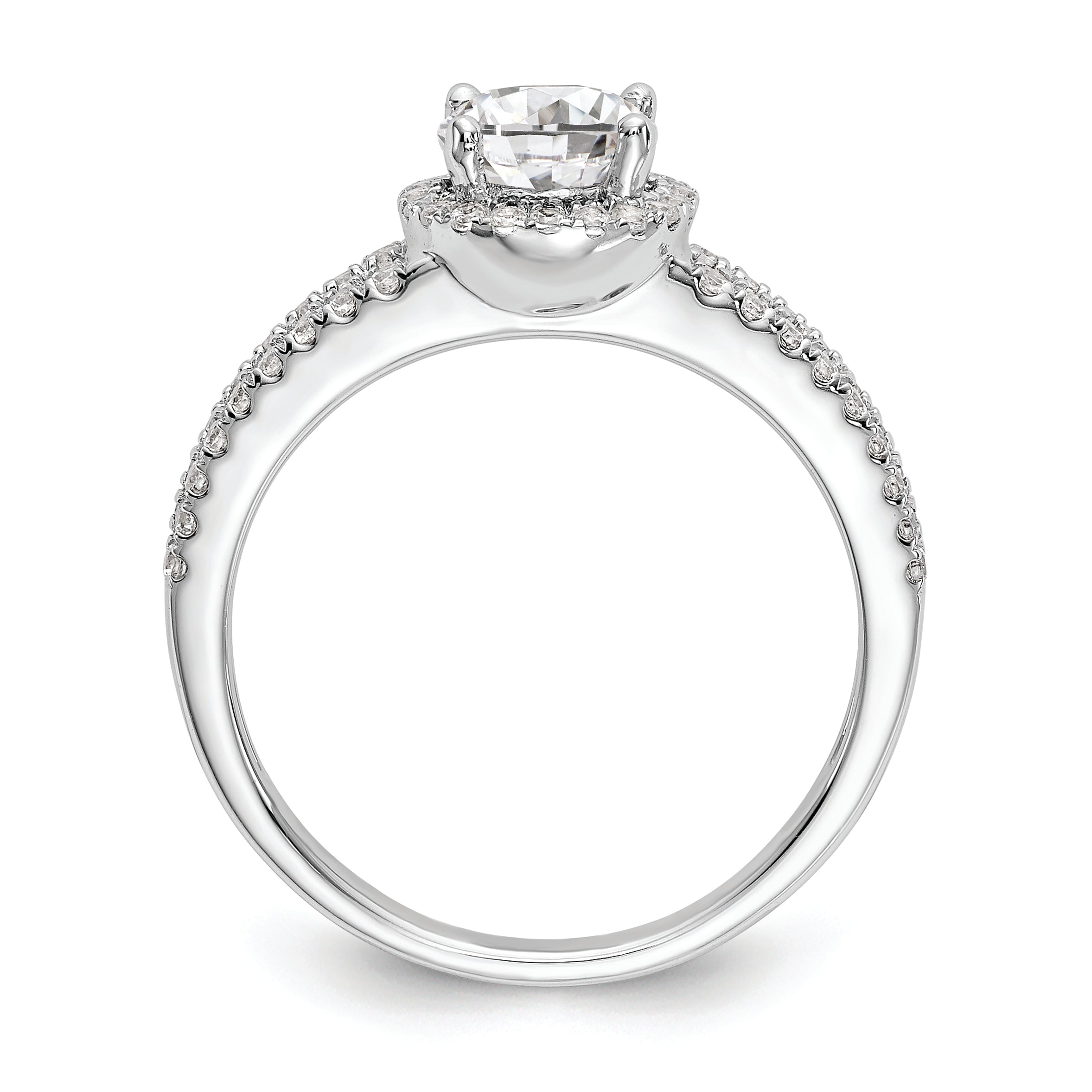 14K White Gold Halo Plus (Holds 3/4 carat (6.00mm) Round Center) 1/3 carat Diamond Semi-Mount Engagement Ring Secondary image