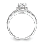 14K White Gold Halo Plus (Holds 3/4 carat (6.00mm) Round Center) 1/3 carat Diamond Semi-Mount Engagement Ring