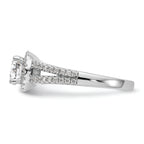 14K White Gold Halo Plus (Holds 3/4 carat (6.00mm) Round Center) 1/3 carat Diamond Semi-Mount Engagement Ring