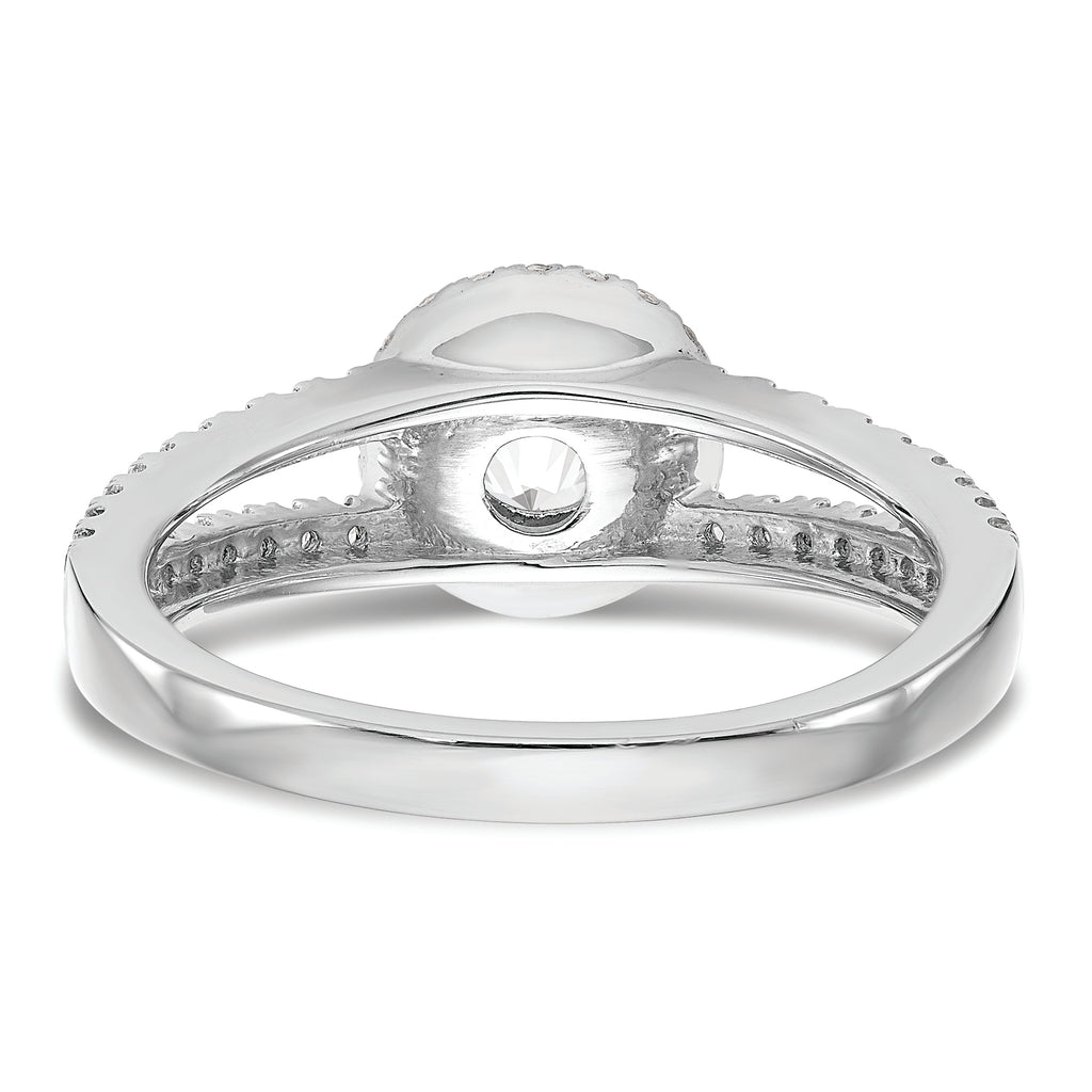 14K White Gold Halo Plus (Holds 3/4 carat (6.00mm) Round Center) 1/3 carat Diamond Semi-Mount Engagement Ring