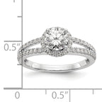 14K White Gold Halo Plus (Holds 3/4 carat (6.00mm) Round Center) 1/3 carat Diamond Semi-Mount Engagement Ring