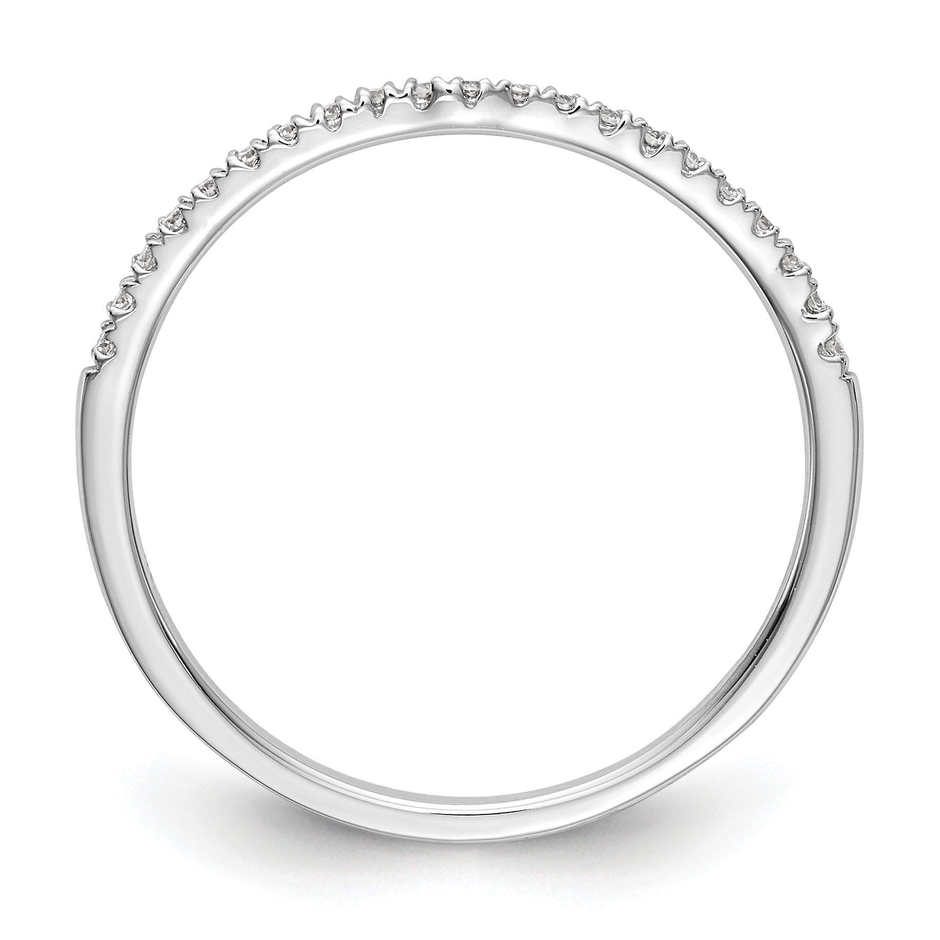 14K White Gold Diamond Wedding Band - 7