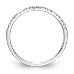 14K White Gold Diamond Wedding Band - 7