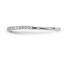 14K White Gold Diamond Wedding Band - 7