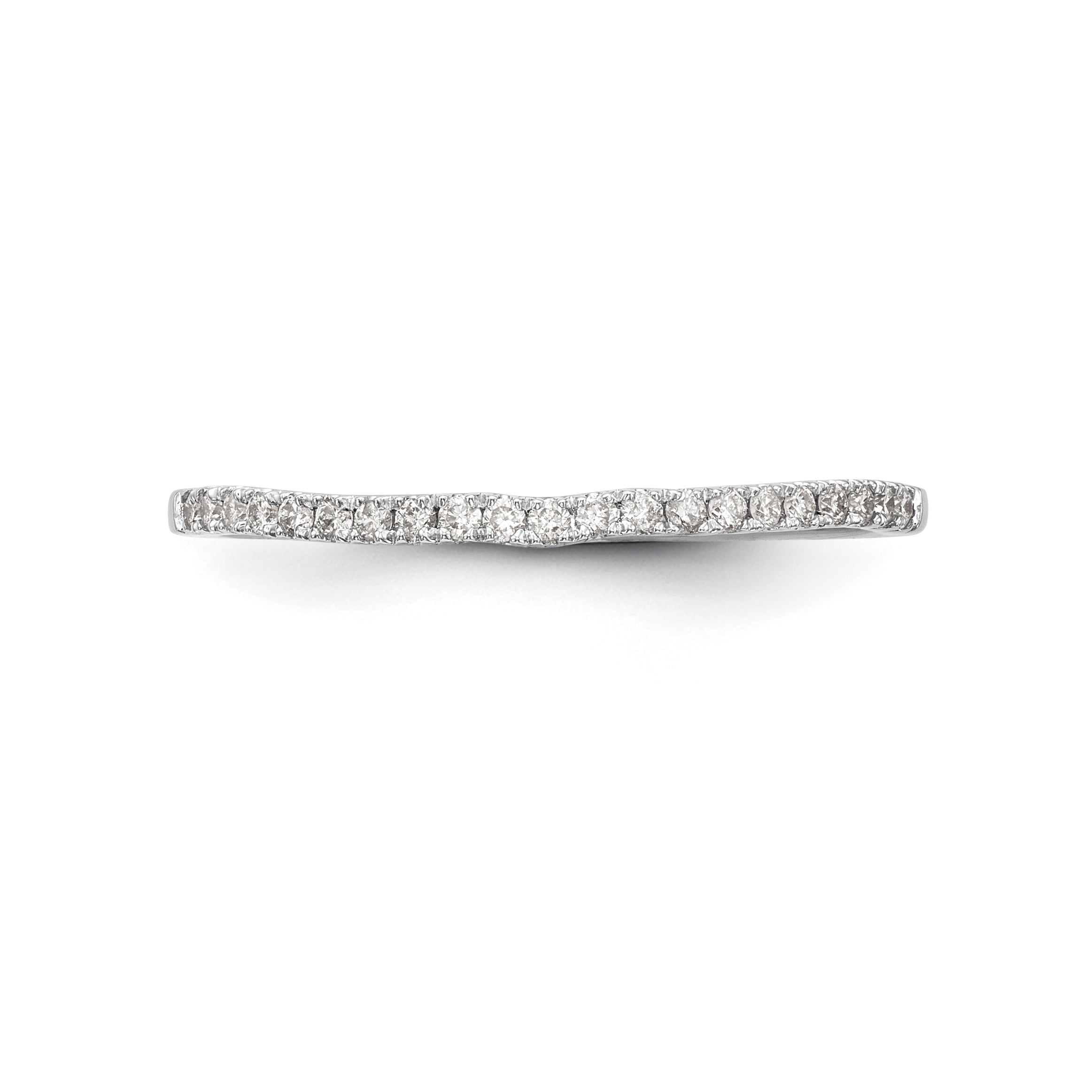 14K White Gold Diamond Wedding Band - 7