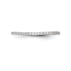 14K White Gold Diamond Wedding Band - 7