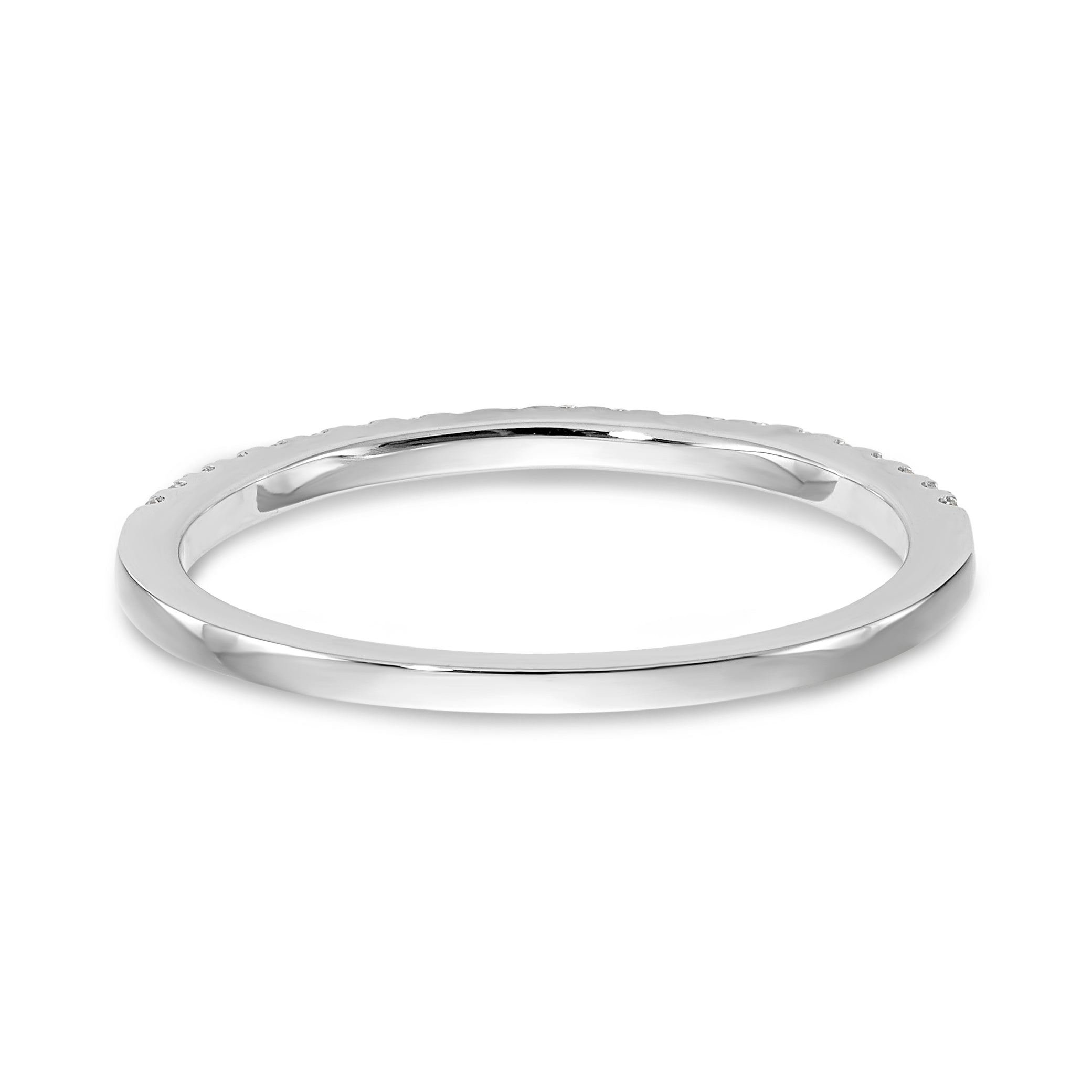 14K White Gold Diamond Wedding Band - 7