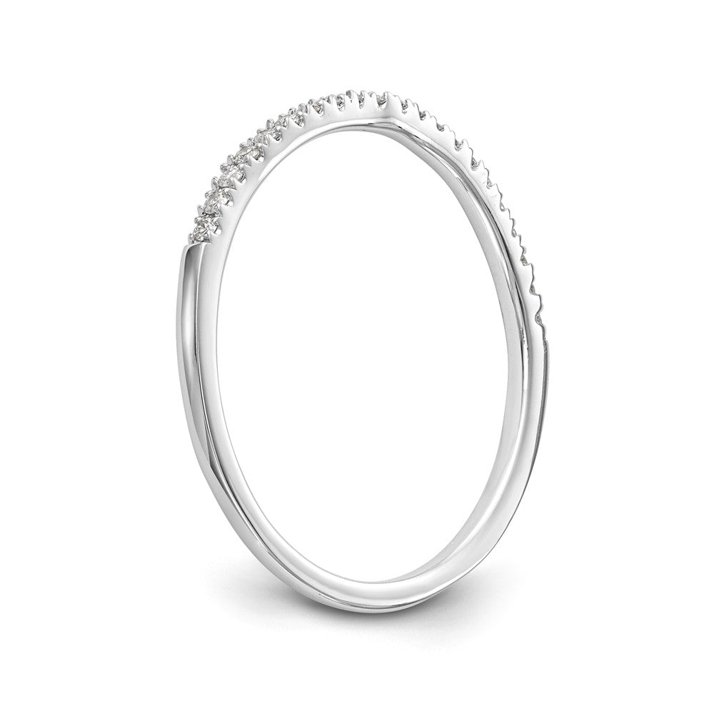 14K White Gold Diamond Wedding Band - 7
