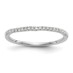14K White Gold Diamond Wedding Band - 7