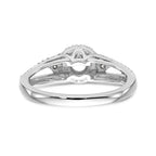 14K White Gold Round Diamond Semi-Mount Halo Engagement Ring