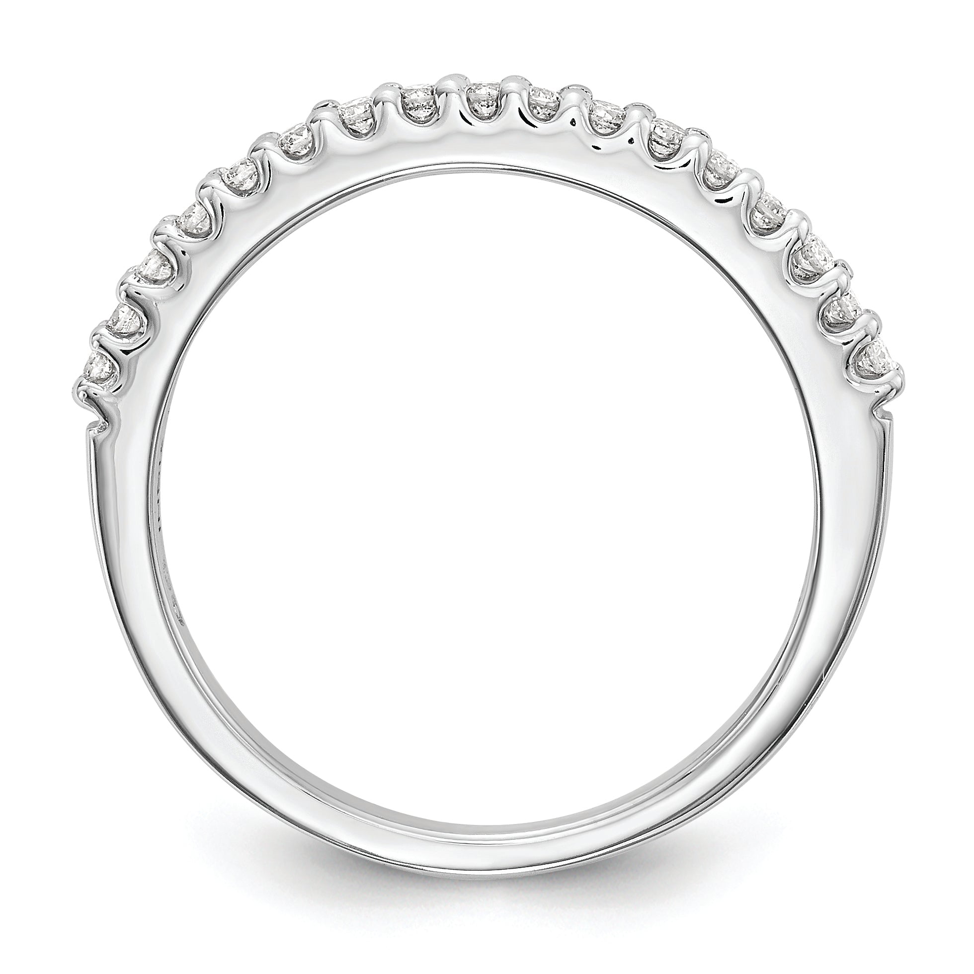 14k White Gold 1/5 carat Diamond Complete Wedding Band Secondary image