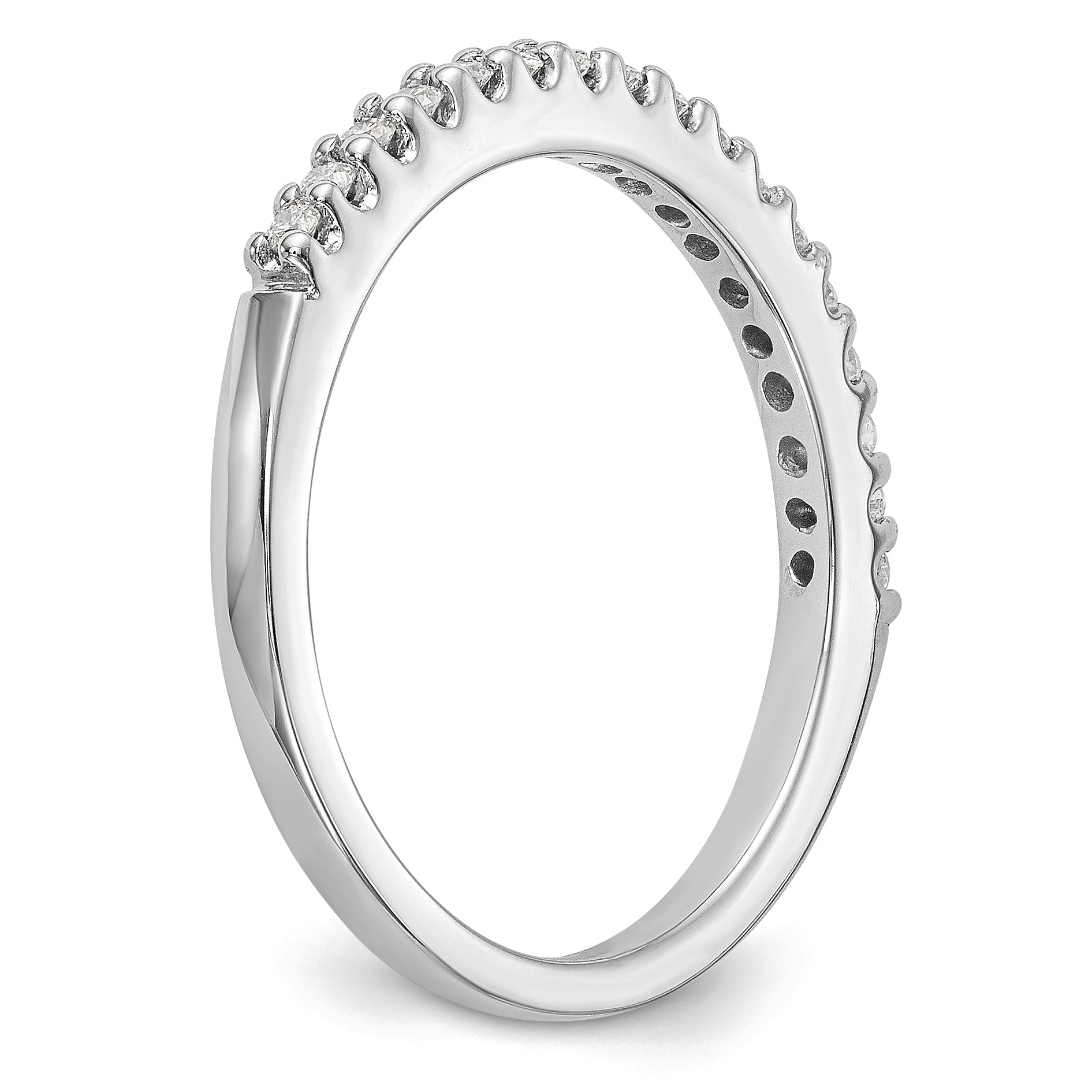 14k White Gold 1/5 carat Diamond Complete Wedding Band
