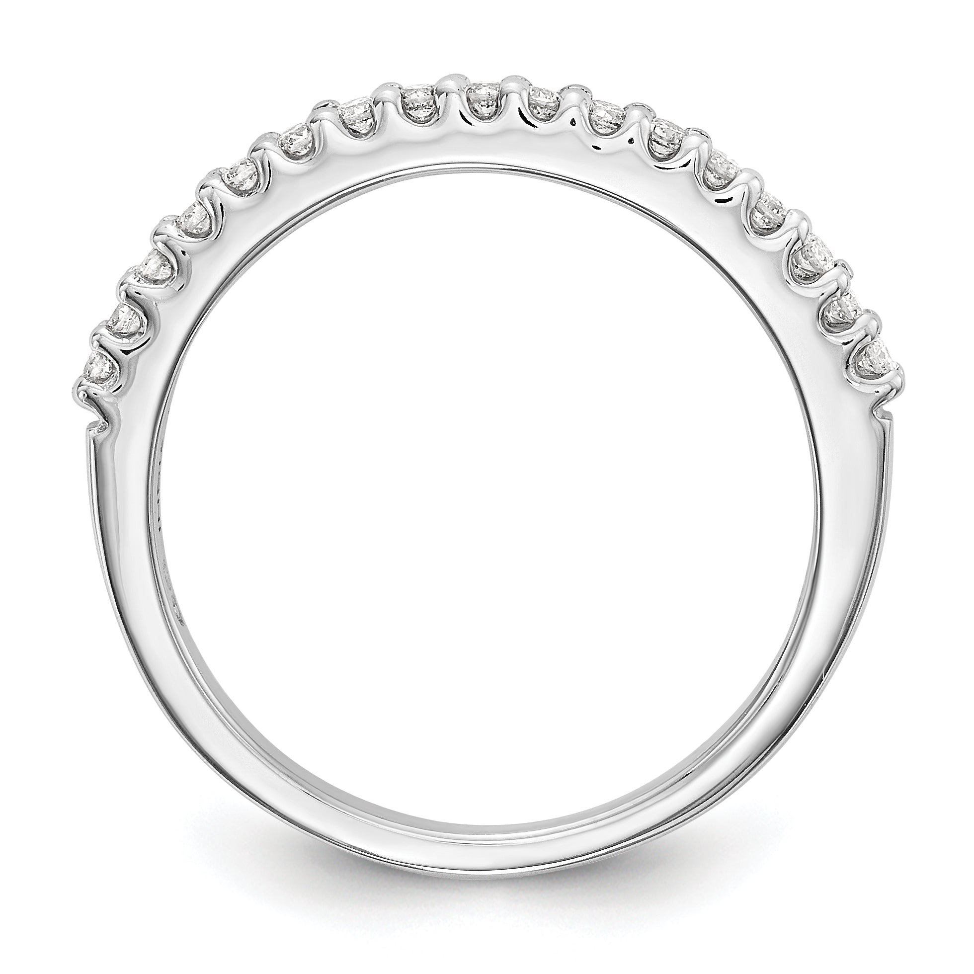 14K White Gold 1/5 carat Diamond Complete Wedding Band - 7