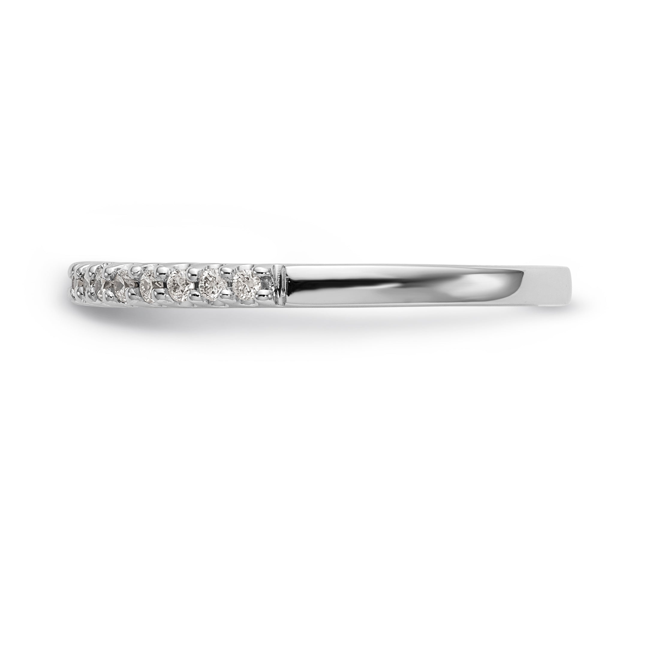 14K White Gold 1/5 carat Diamond Complete Wedding Band - 7