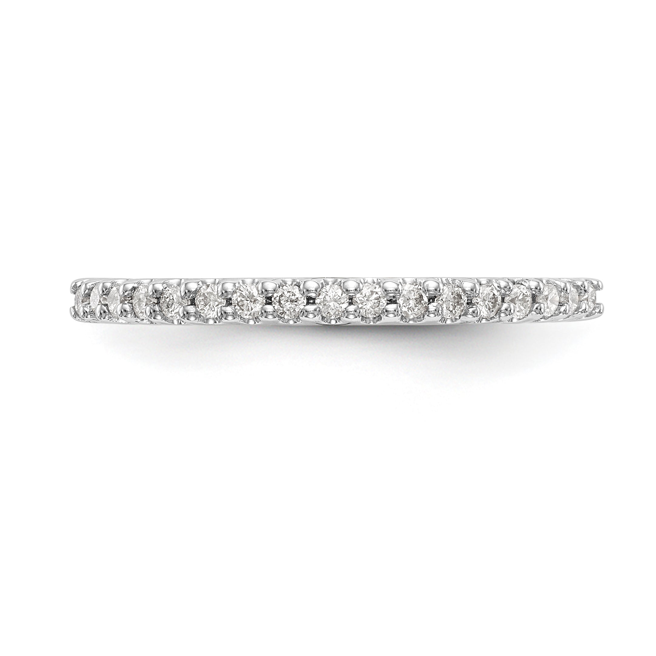 14K White Gold 1/5 carat Diamond Complete Wedding Band - 7