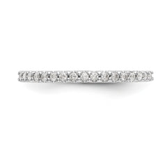 14K White Gold 1/5 carat Diamond Complete Wedding Band - 7