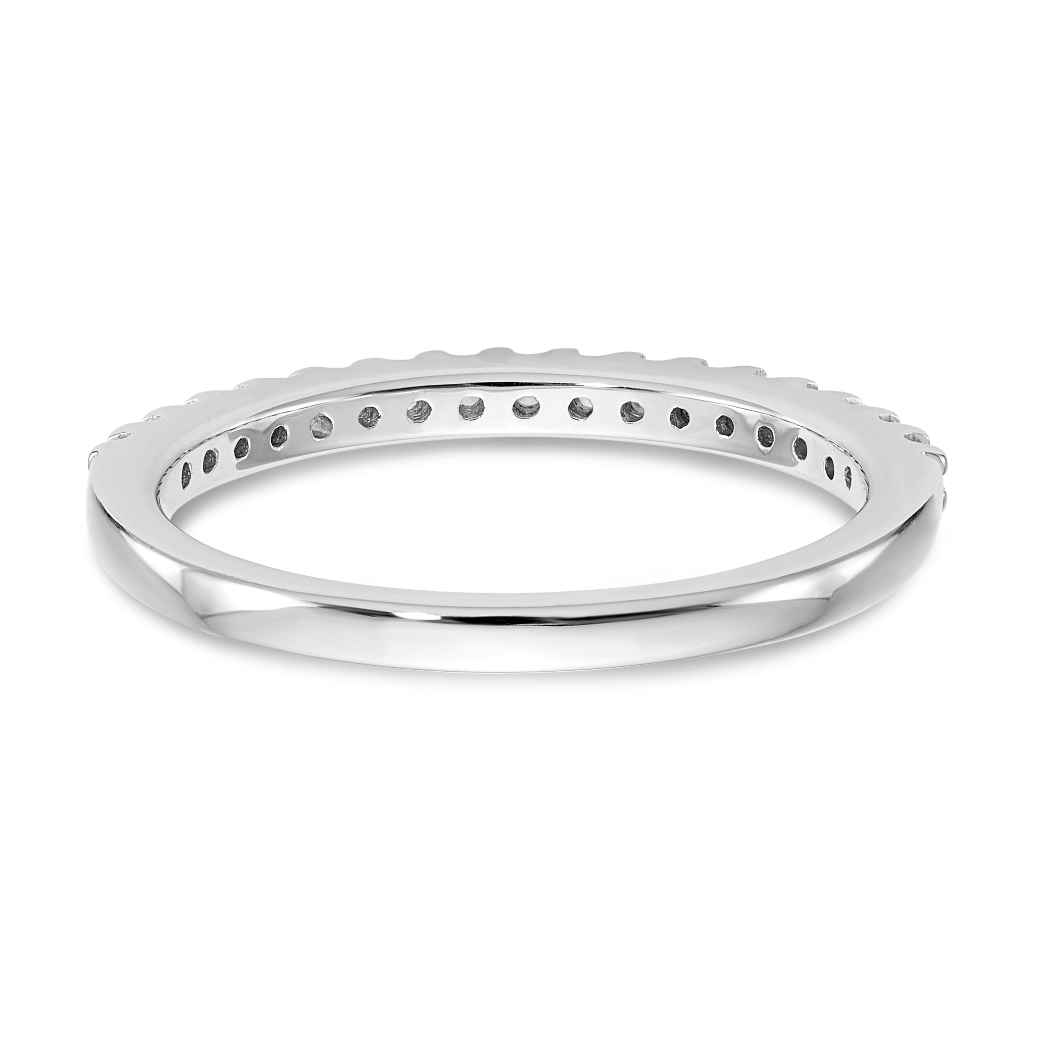 14K White Gold 1/5 carat Diamond Complete Wedding Band - 7