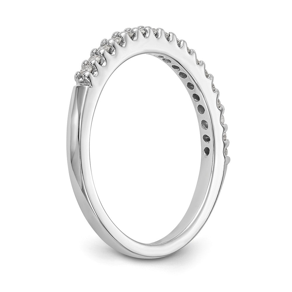14K White Gold 1/5 carat Diamond Complete Wedding Band - 7