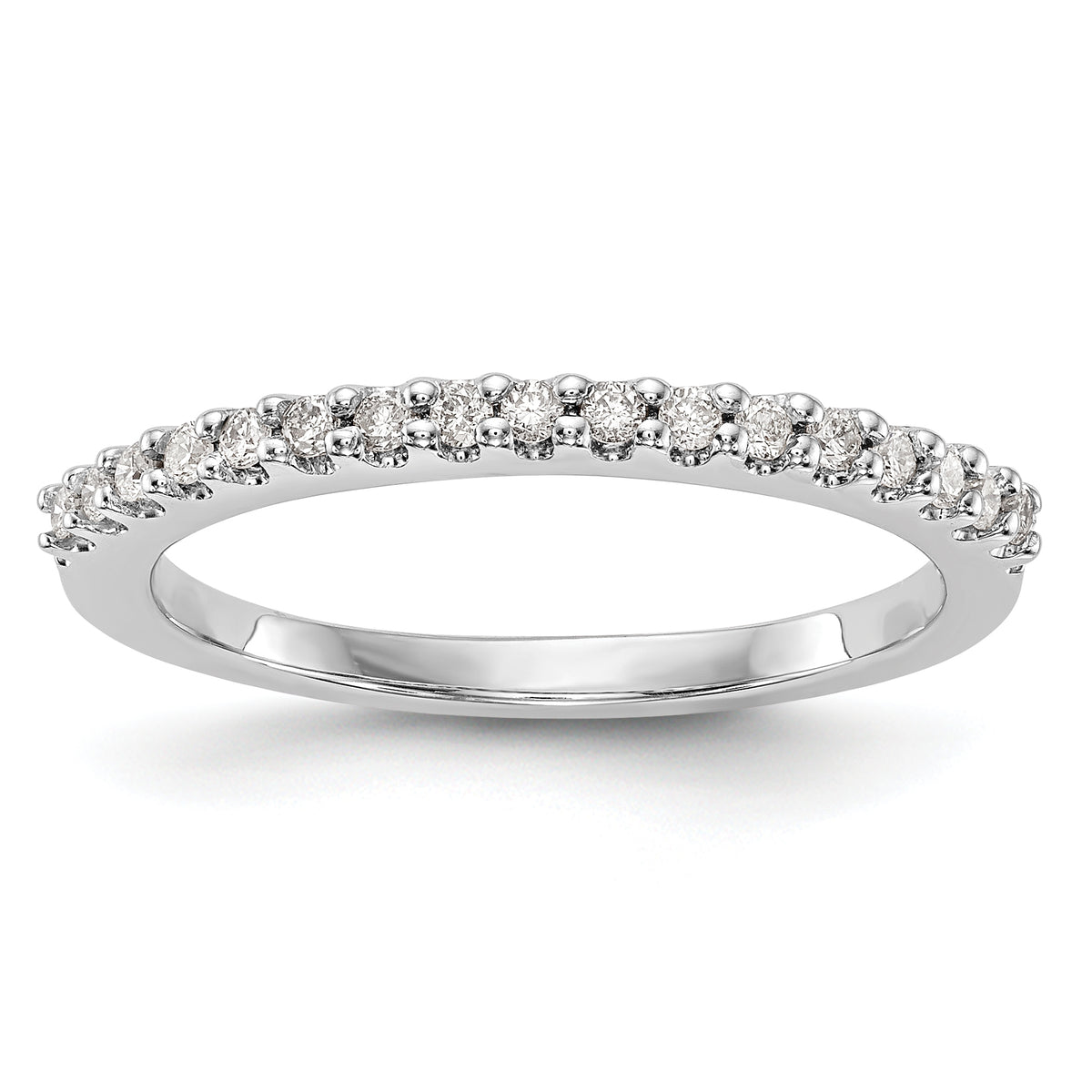14K White Gold 1/5 carat Diamond Complete Wedding Band - 7