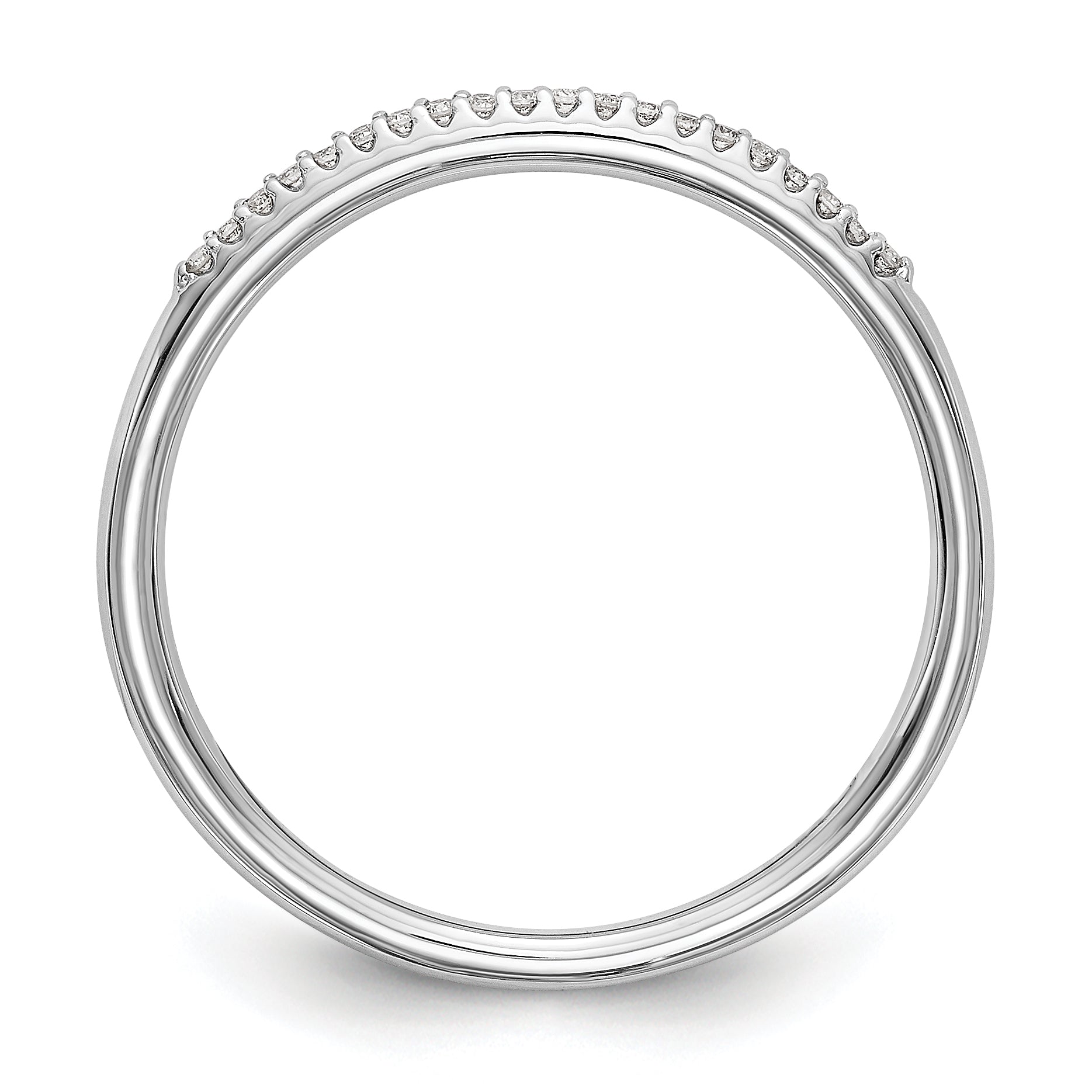14K White Gold 1/20 carat Complete Diamond Wedding Band - 7