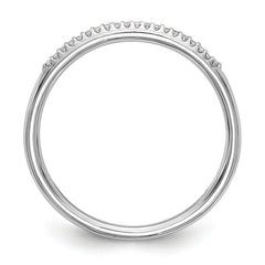 14K White Gold 1/20 carat Complete Diamond Wedding Band - 7