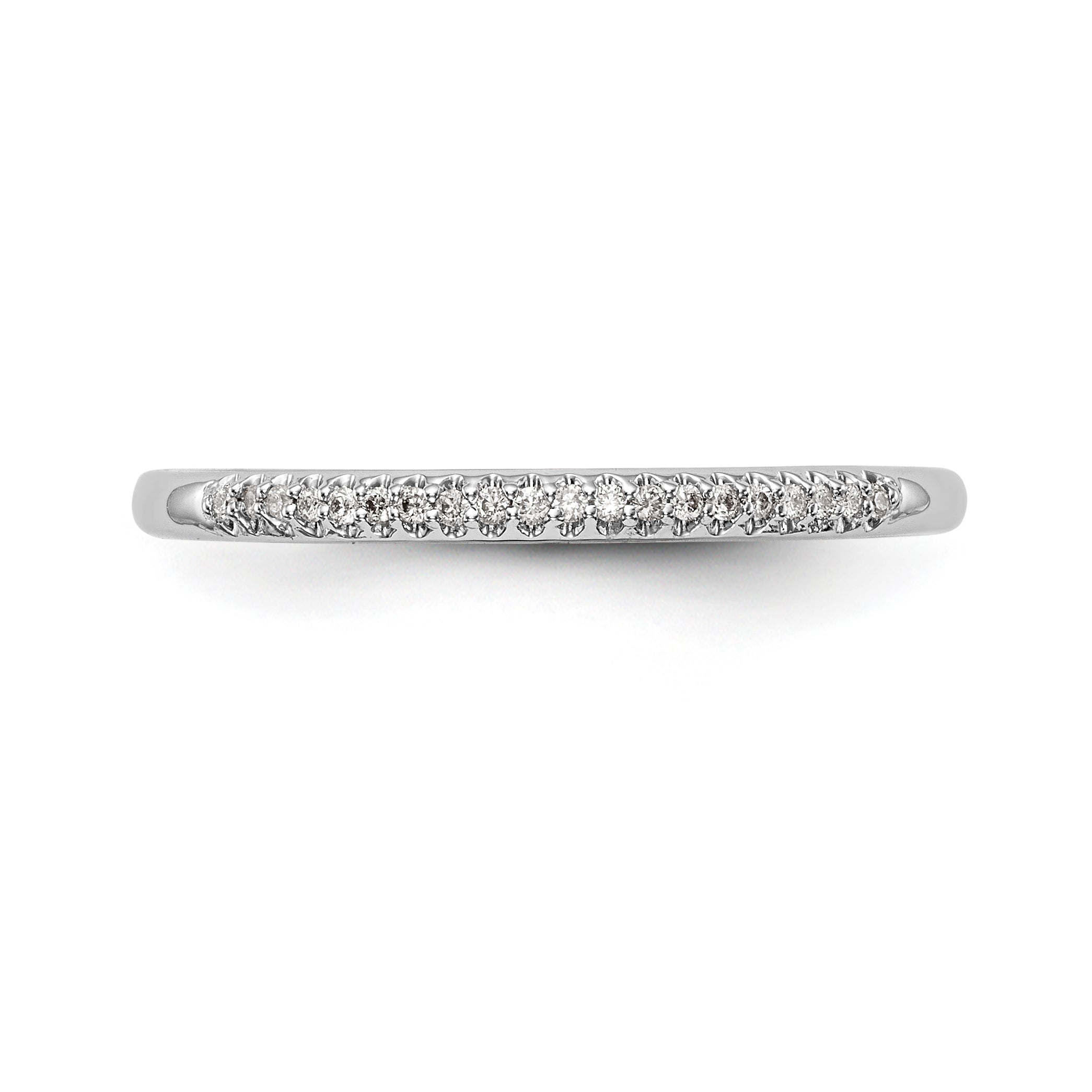 14K White Gold 1/20 carat Complete Diamond Wedding Band - 7