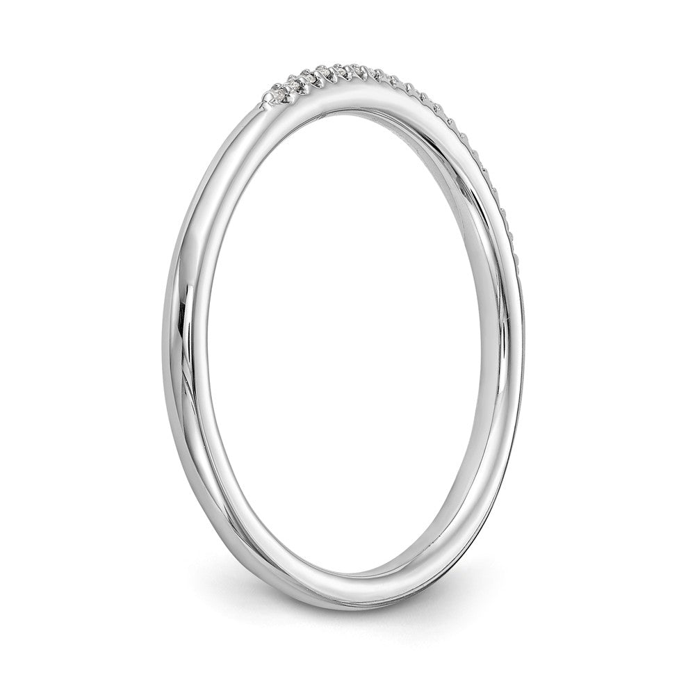 14K White Gold 1/20 carat Complete Diamond Wedding Band - 7