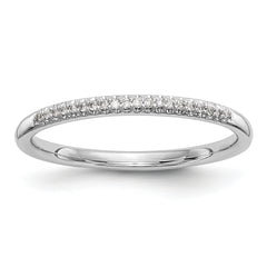 14K White Gold 1/20 carat Complete Diamond Wedding Band - 7