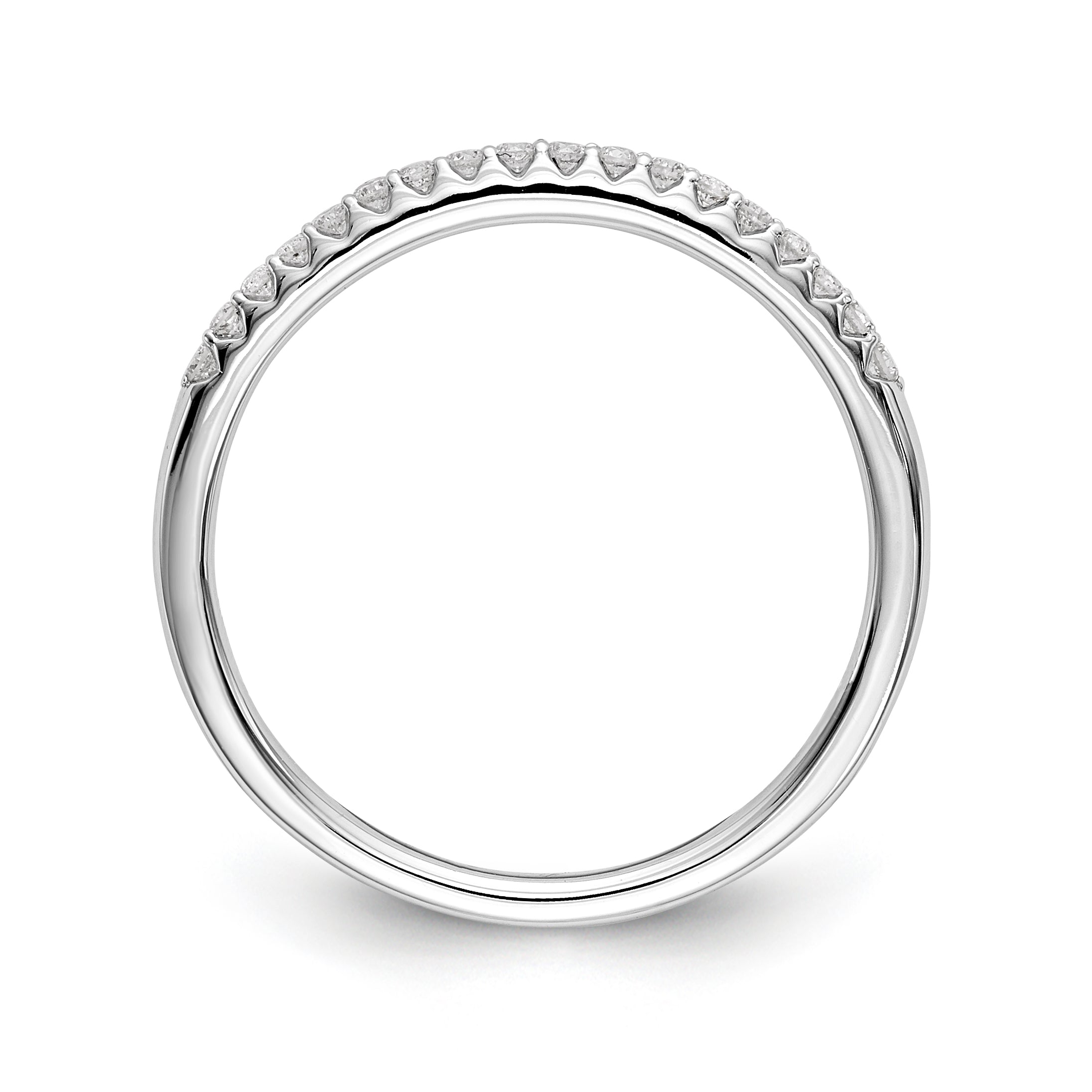 14K White Gold 1/8 carat Complete Diamond Wedding Band - 7