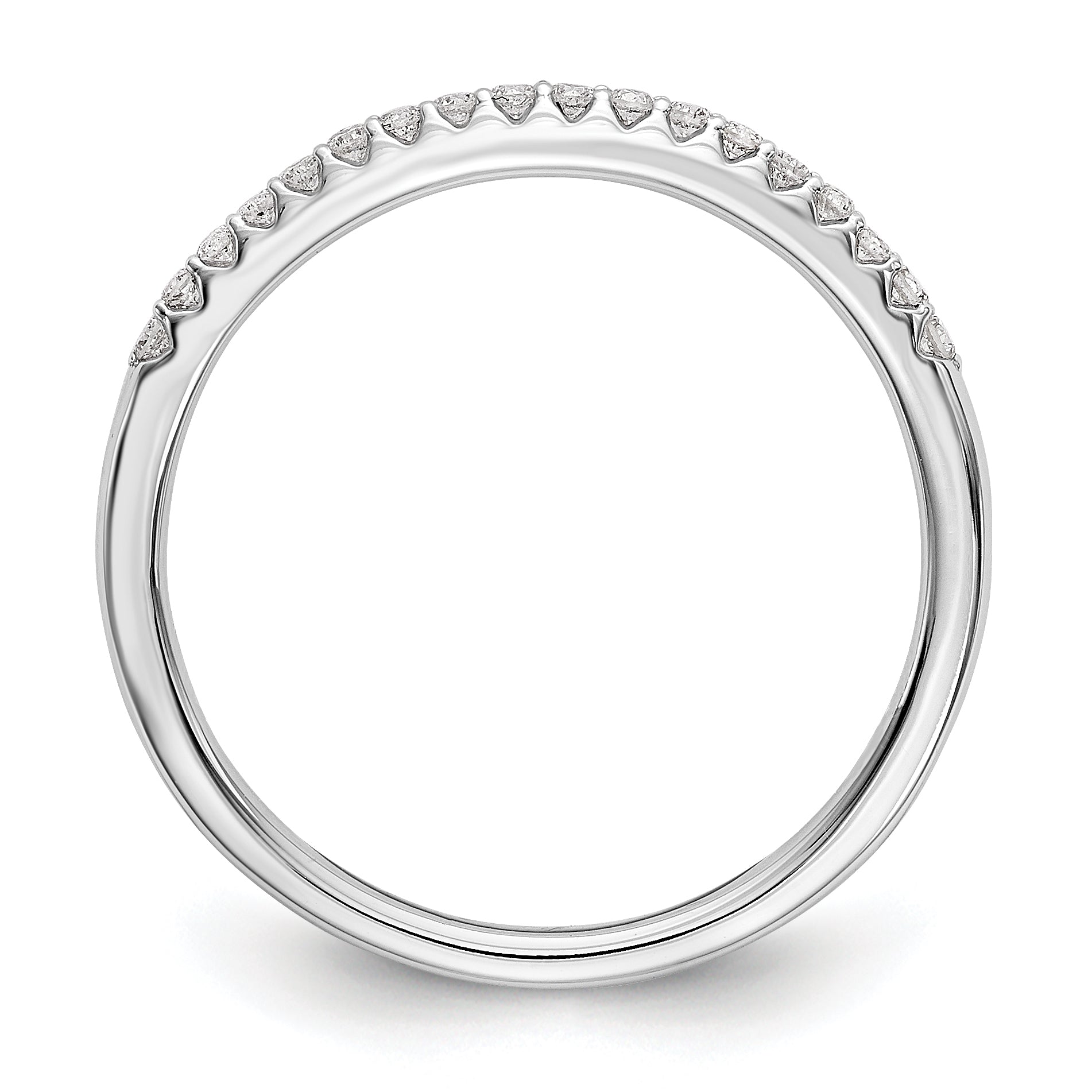 14K White Gold 1/8 carat Complete Diamond Wedding Band Secondary image