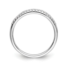 14K White Gold 1/8 carat Complete Diamond Wedding Band - 7