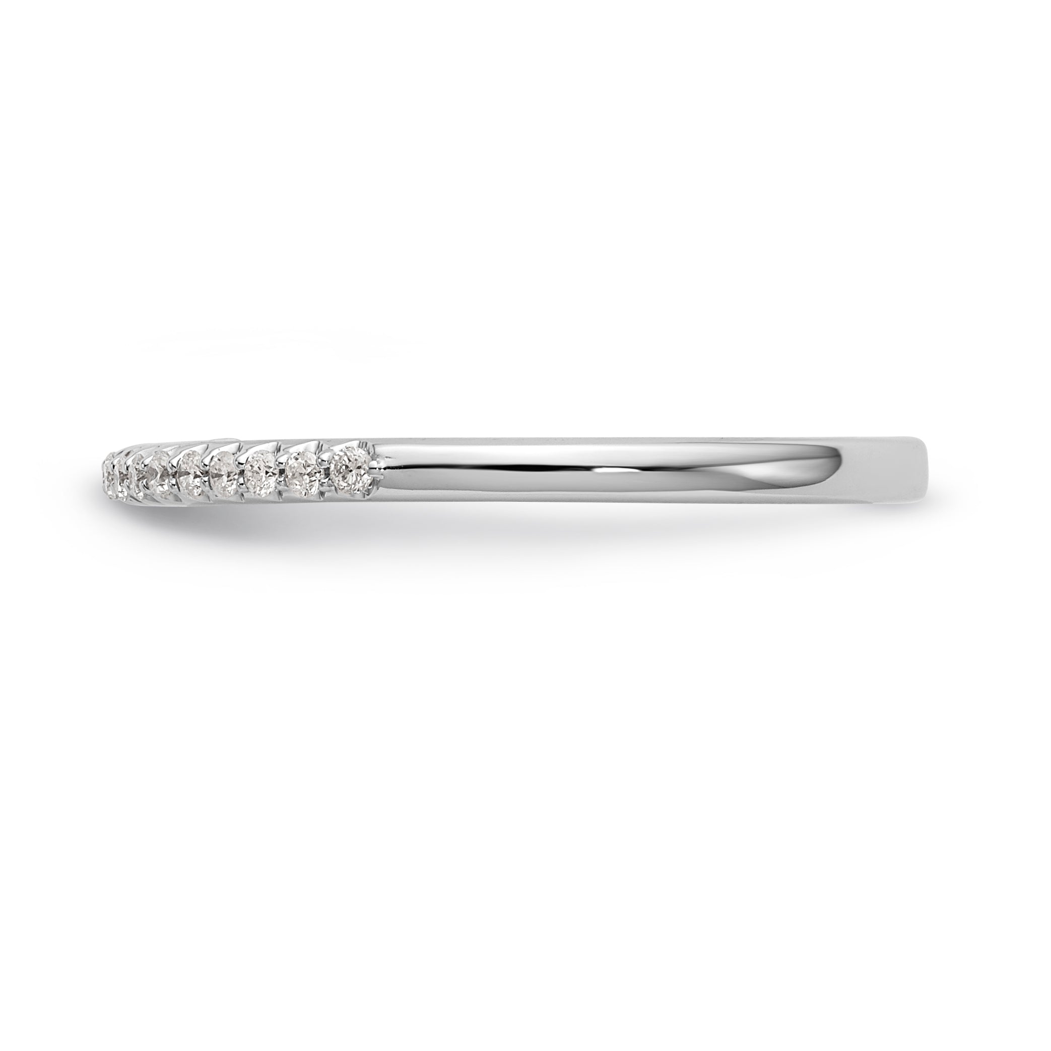 14K White Gold 1/8 carat Complete Diamond Wedding Band - 7