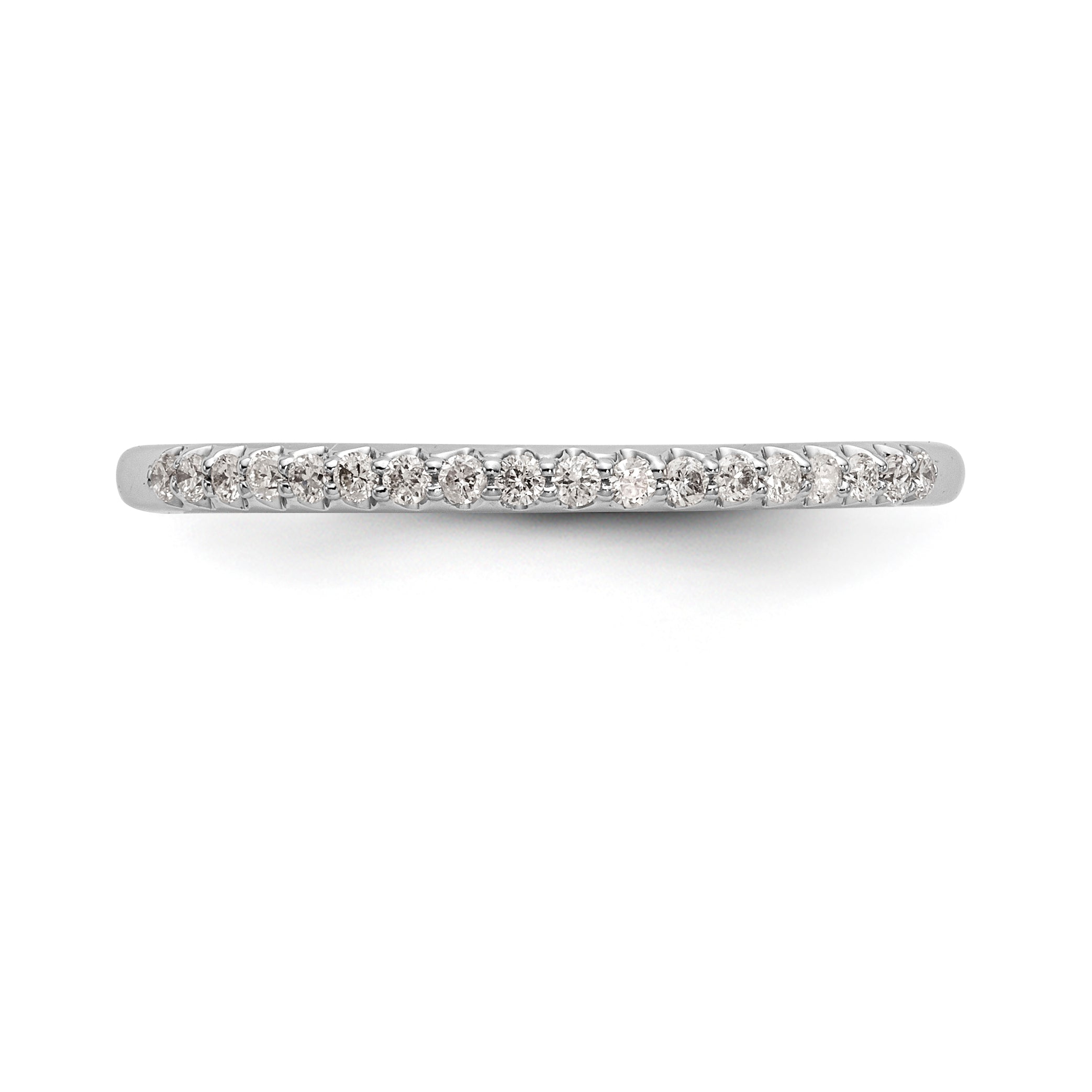14K White Gold 1/8 carat Complete Diamond Wedding Band - 7