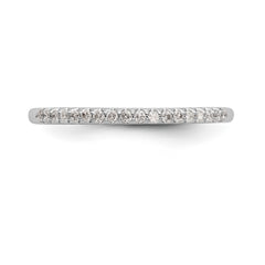 14K White Gold 1/8 carat Complete Diamond Wedding Band - 7