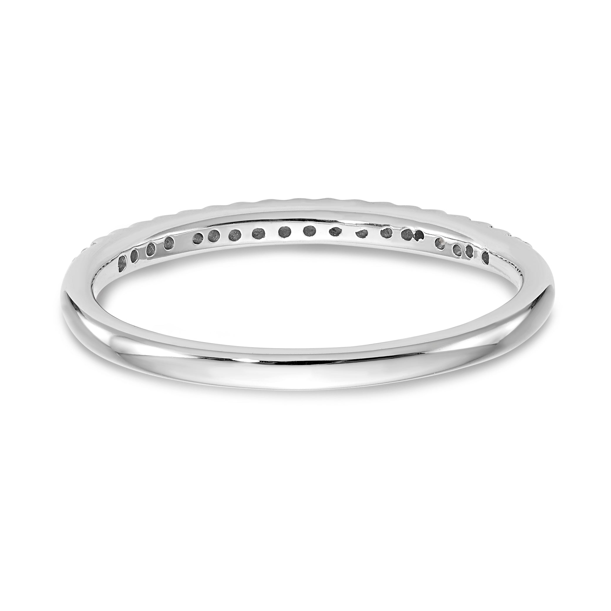 14K White Gold 1/8 carat Complete Diamond Wedding Band - 7