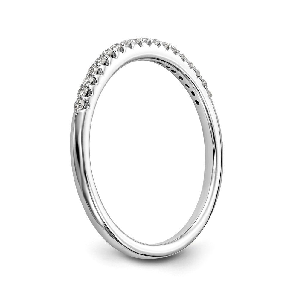 14K White Gold 1/8 carat Complete Diamond Wedding Band - 7