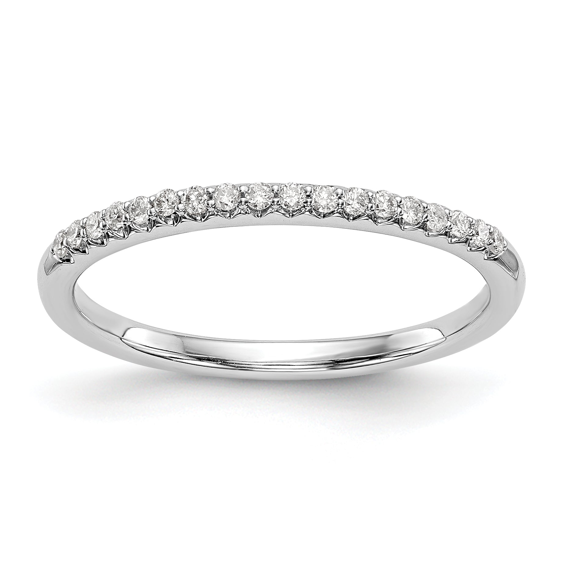 14K White Gold 1/8 carat Complete Diamond Wedding Band Main image