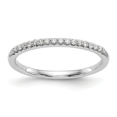 14K White Gold 1/8 carat Complete Diamond Wedding Band - 7