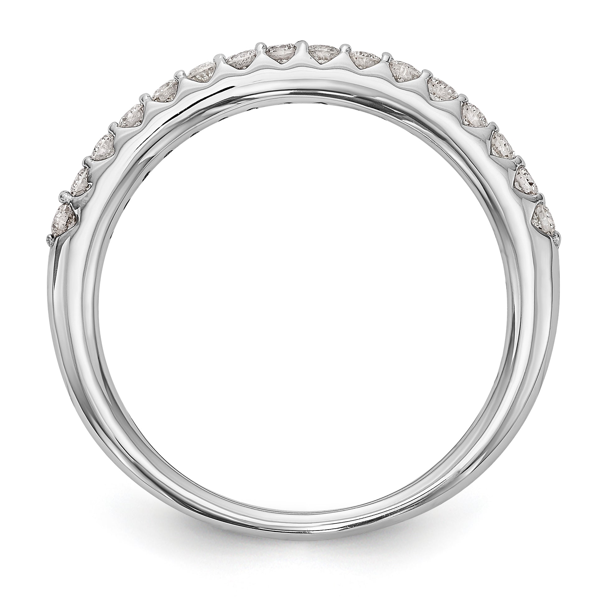 14K White Gold 1/3 carat Complete Diamond Wedding Band - 7