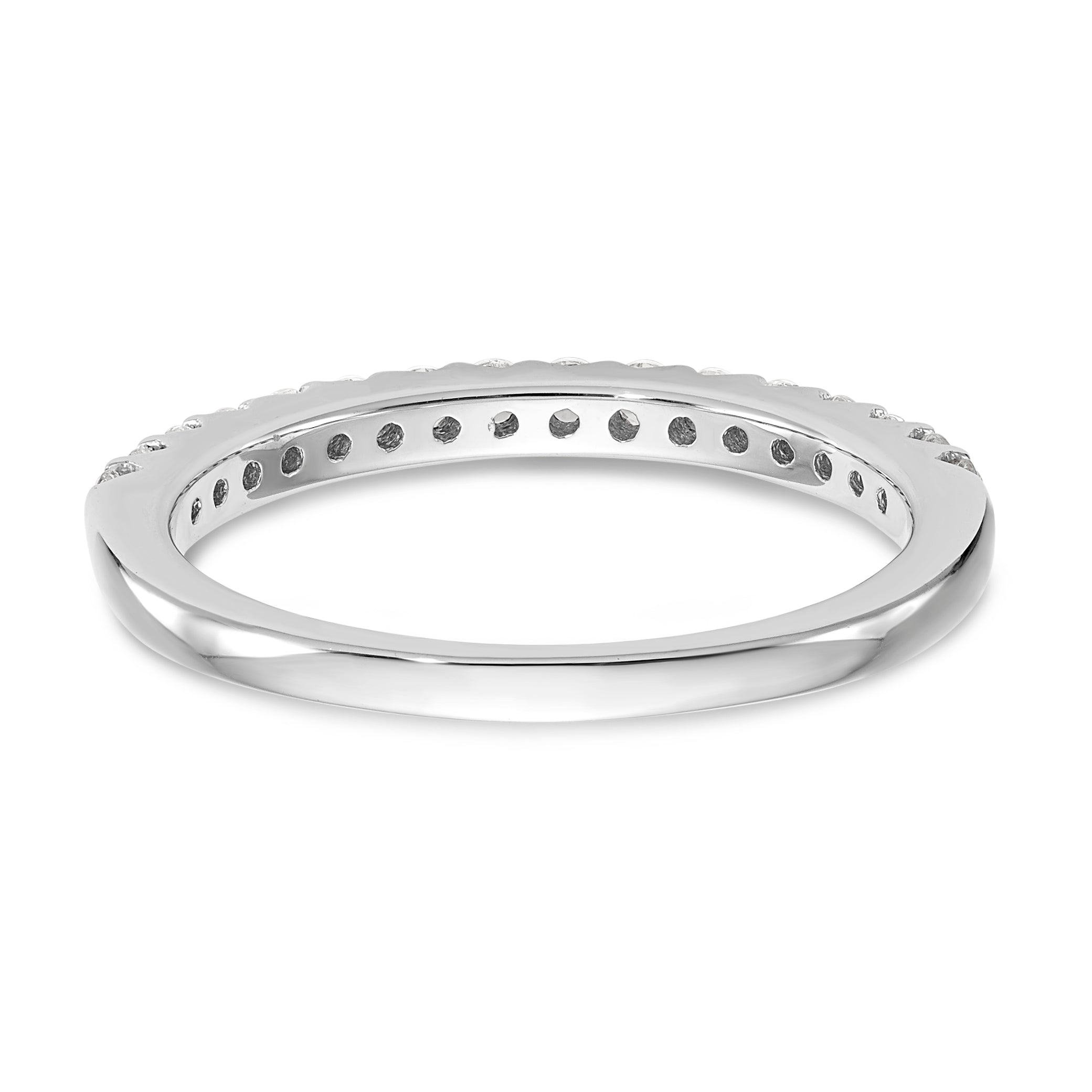 14K White Gold 1/3 carat Complete Diamond Wedding Band - 7