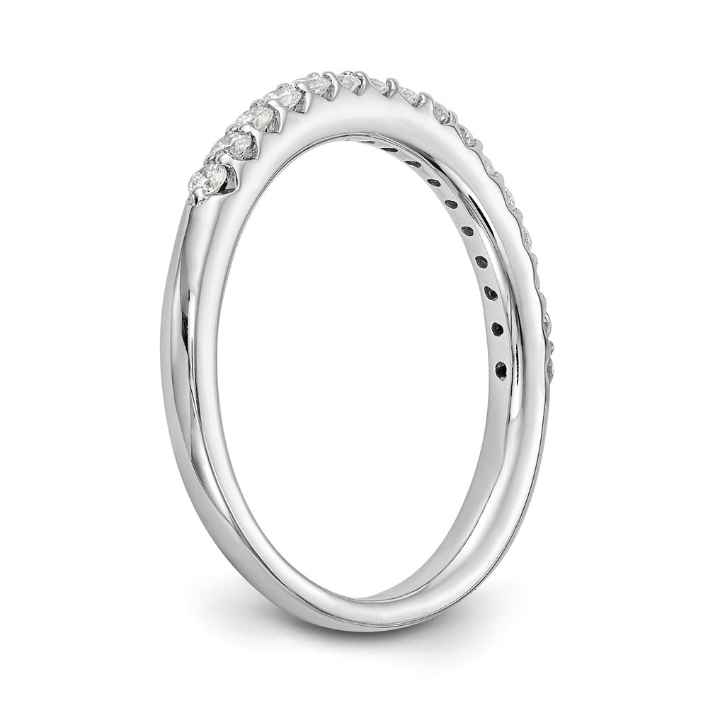14K White Gold 1/3 carat Complete Diamond Wedding Band - 7