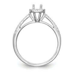 14K White Gold Halo Plus (Holds 1/3 carat (4.5mm) Round Center) 1/5 carat Diamond Semi-Mount Engagement Ring - 7