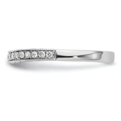 14K White Gold 1/5 carat Diamond Contoured Complete Wedding Band
