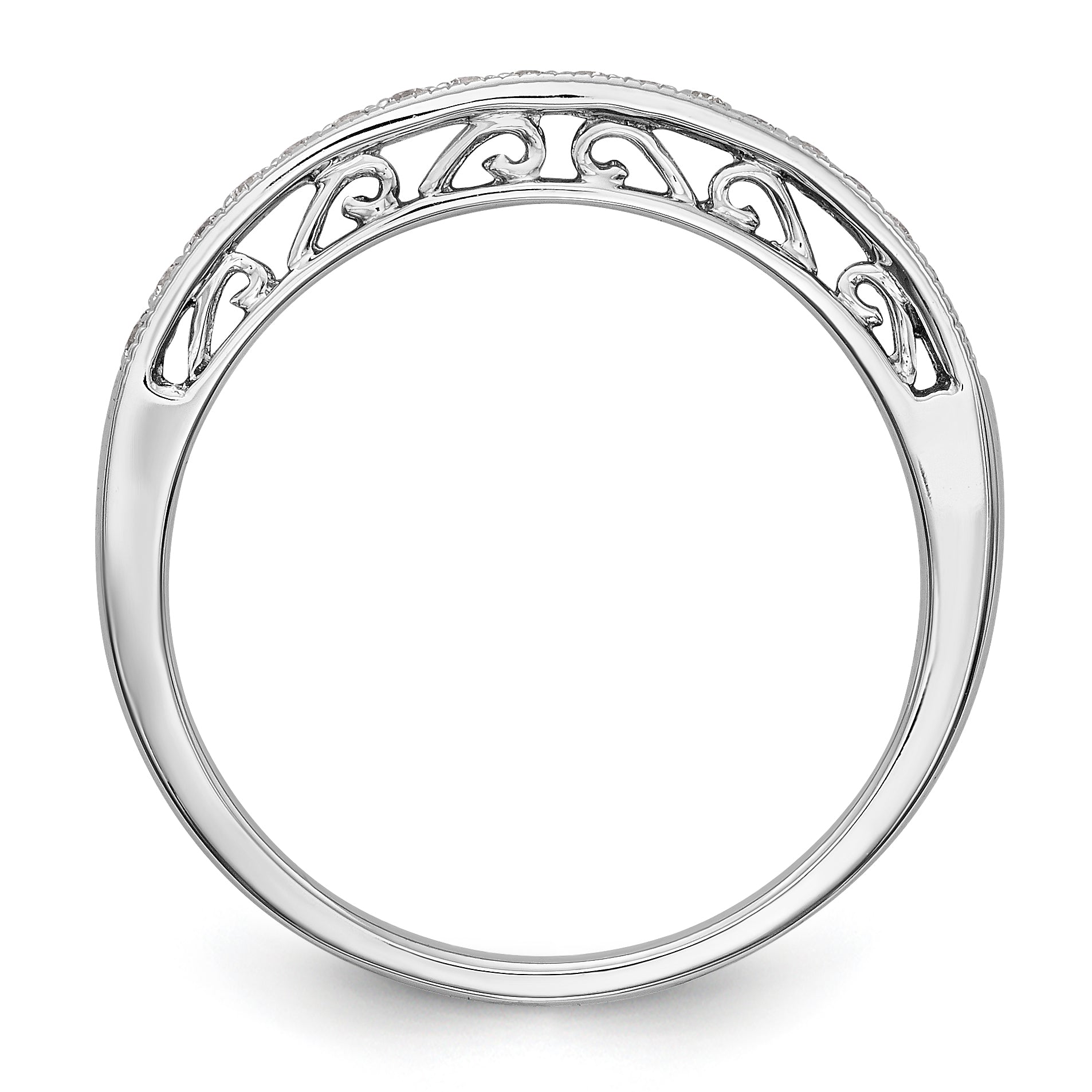 14K White Gold Diamond Wedding Band Secondary image