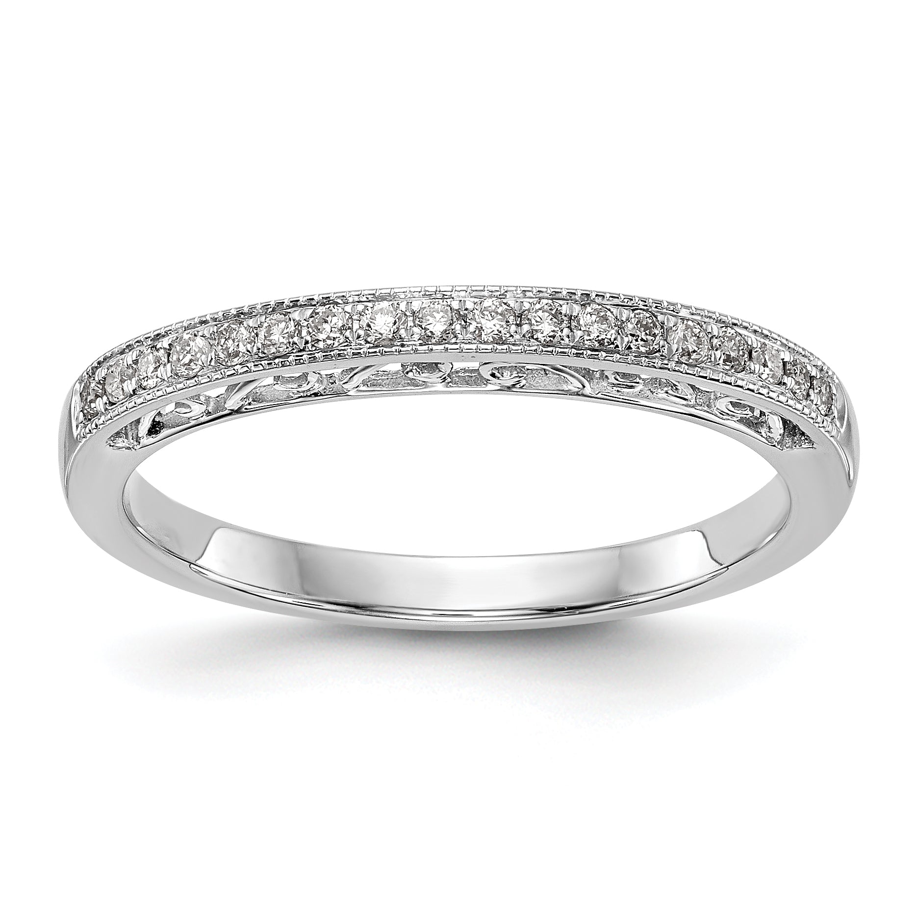 14K White Gold Diamond Wedding Band Main image