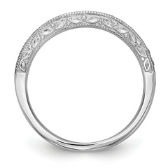 14K White Gold 1/4 carat Diamond Complete Wedding Band - 7