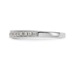 14K White Gold 1/4 carat Diamond Complete Wedding Band - 7