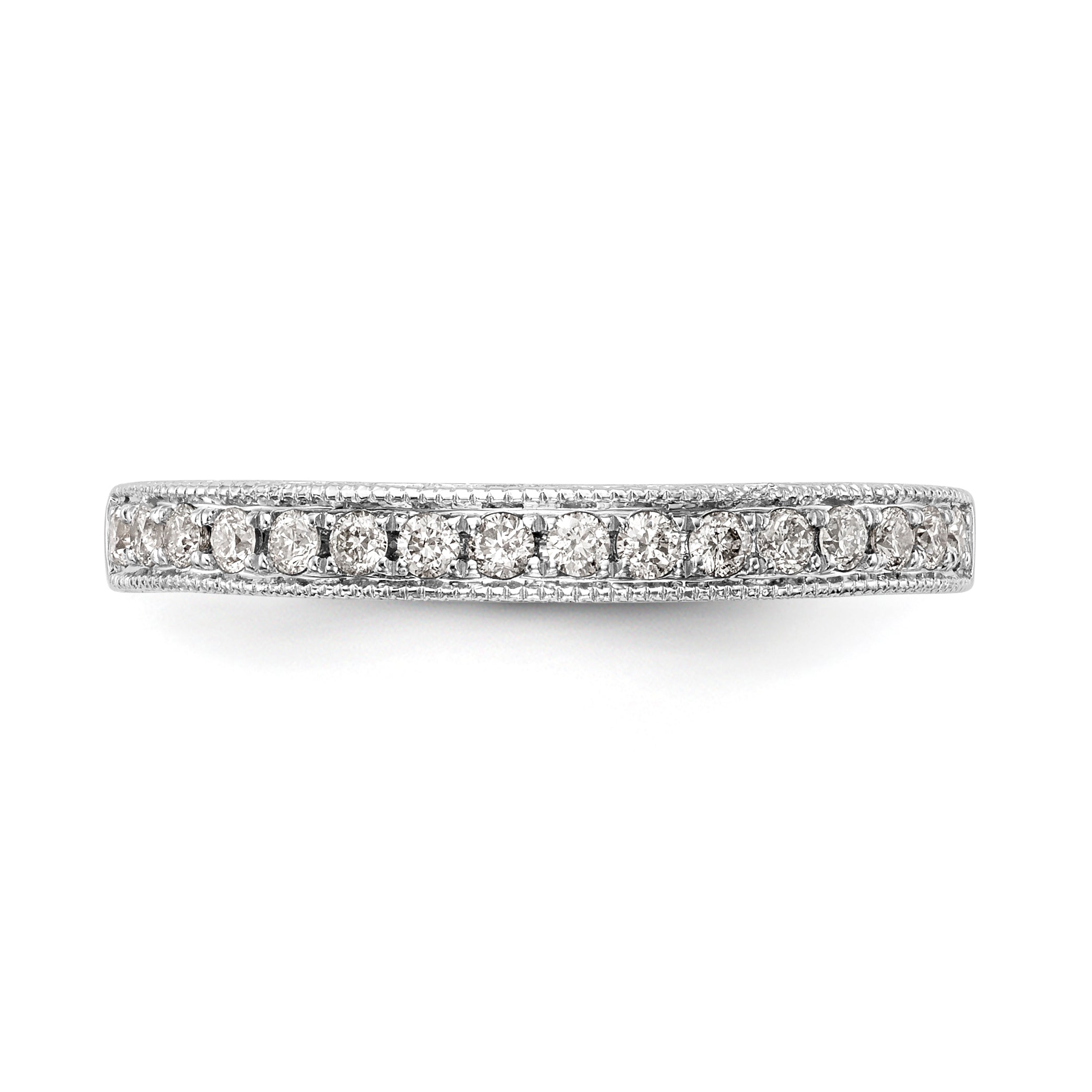 14K White Gold 1/4 carat Diamond Complete Wedding Band - 7