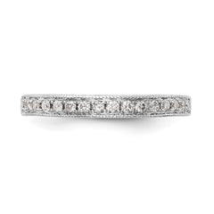 14K White Gold 1/4 carat Diamond Complete Wedding Band - 7
