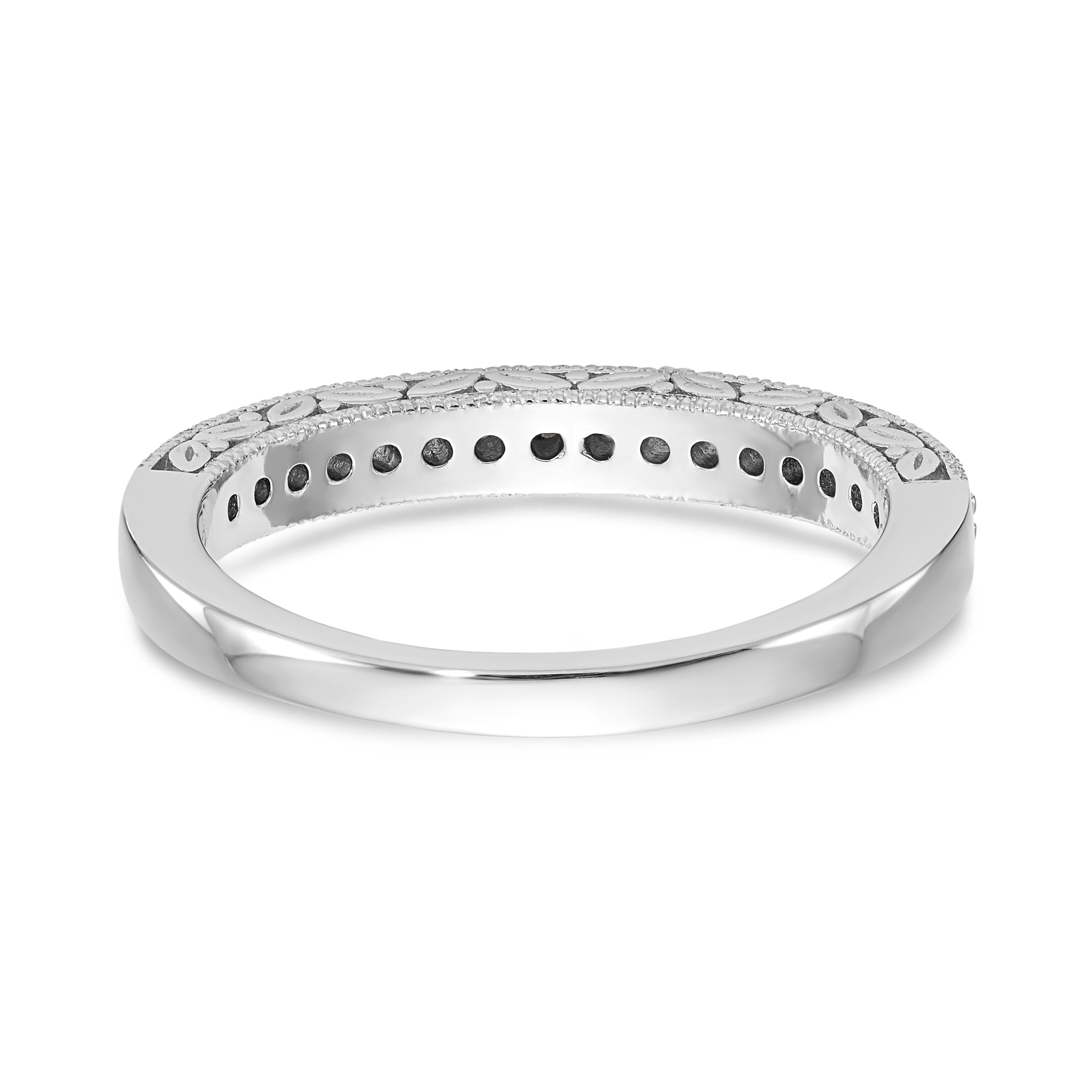 14K White Gold 1/4 carat Diamond Complete Wedding Band - 7